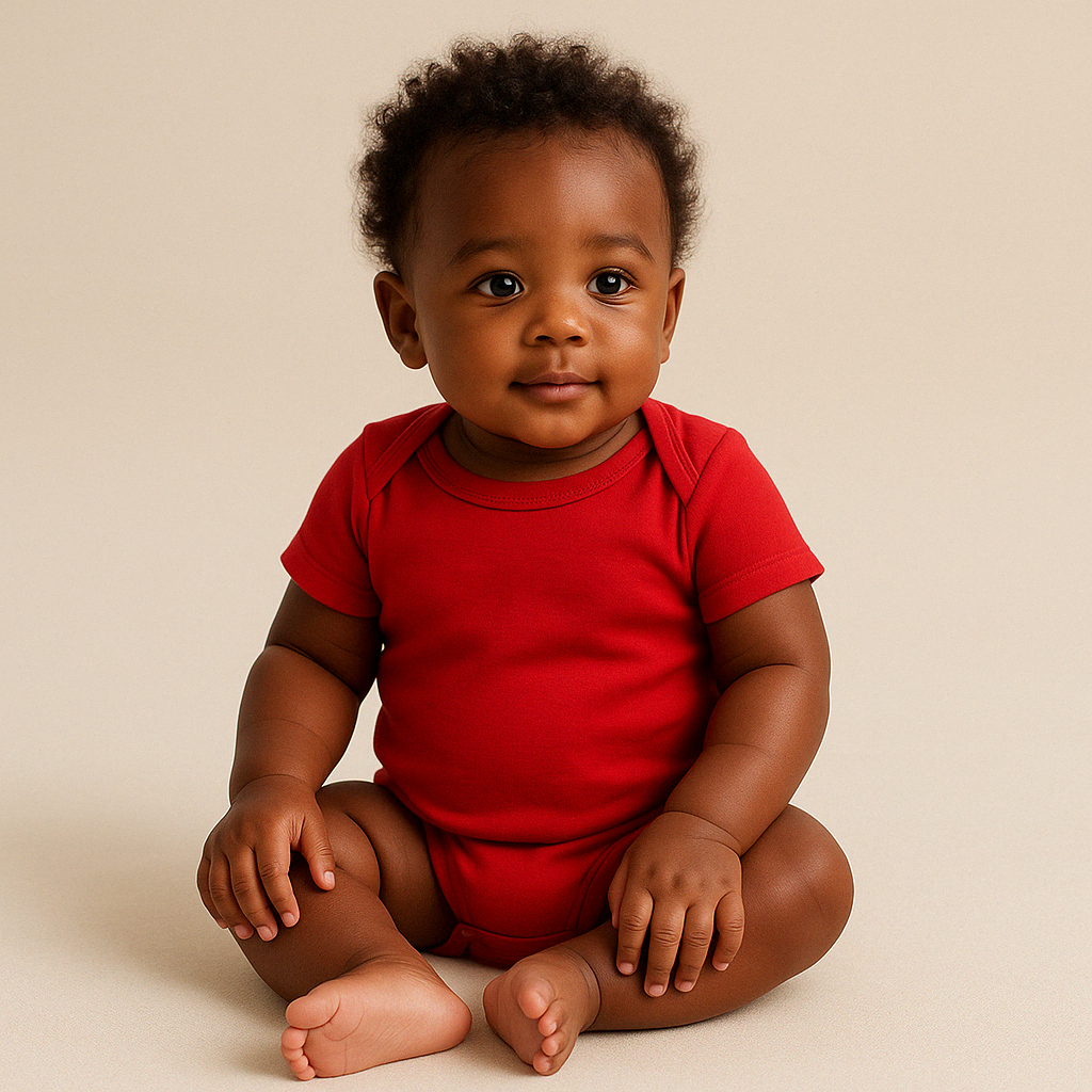 Conjunto 5 Bodies de Bebê Liso Vermelho