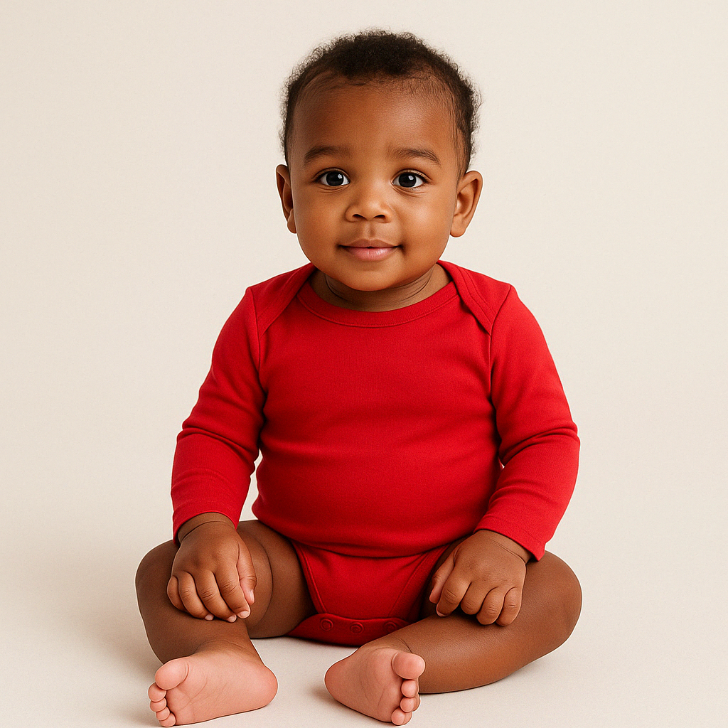 Conjunto 5 Bodies de Bebê Liso Vermelho