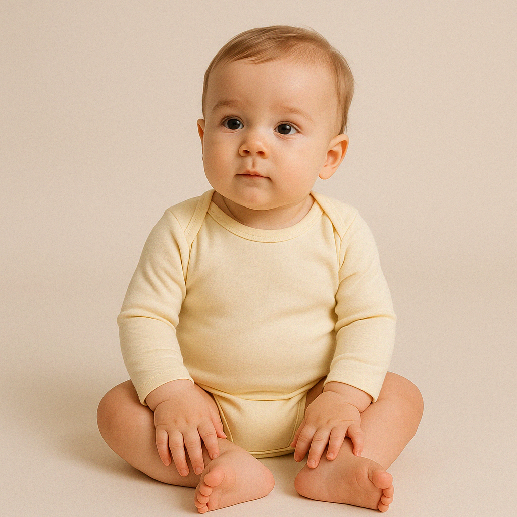 Conjunto 5 Bodies de Bebê Liso Off White