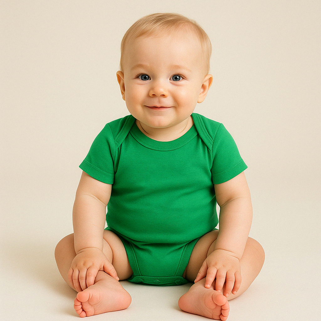 Conjunto 5 Bodies de Bebê Liso Verde