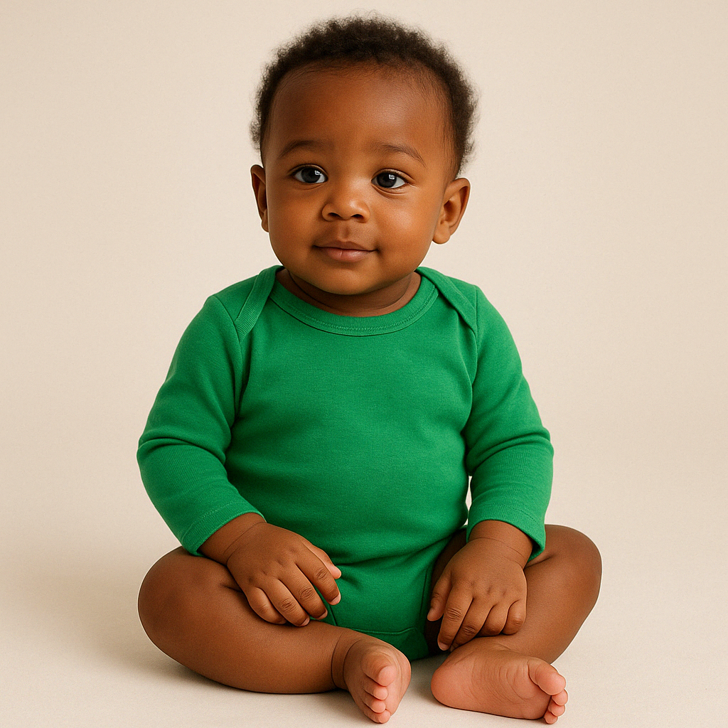 Conjunto 5 Bodies de Bebê Liso Verde