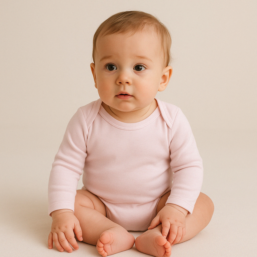 Conjunto 5 Bodies de Bebê Liso Rosa Bebê