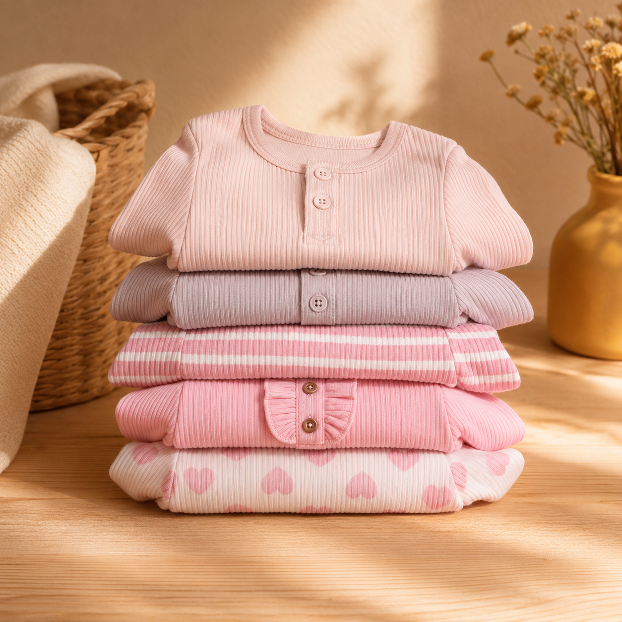 Kit Bodie 5 Peças - Rosa Encanto